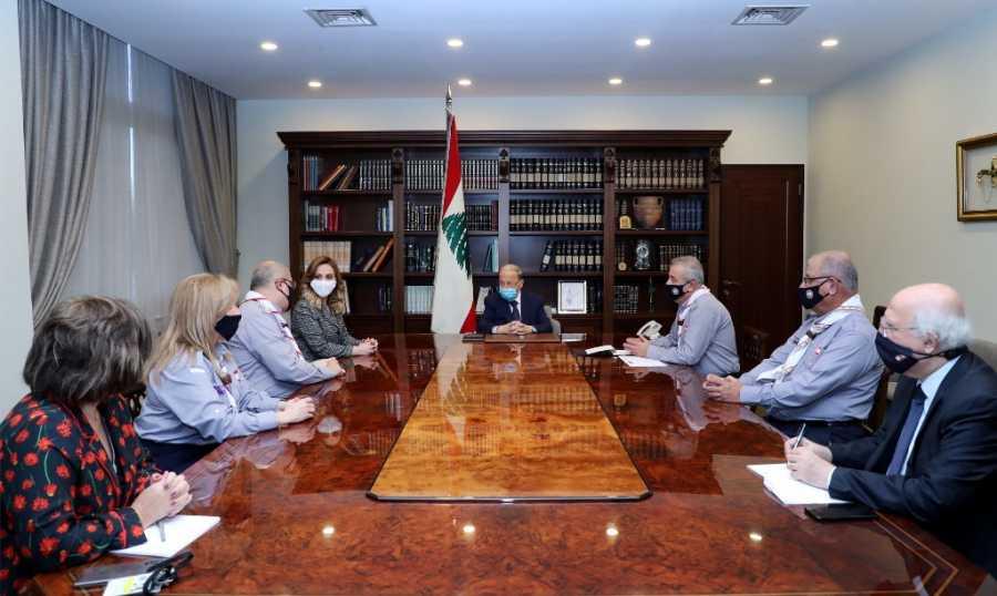 عون استقبل وفدي كشافة لبنان وتحالف متحدون