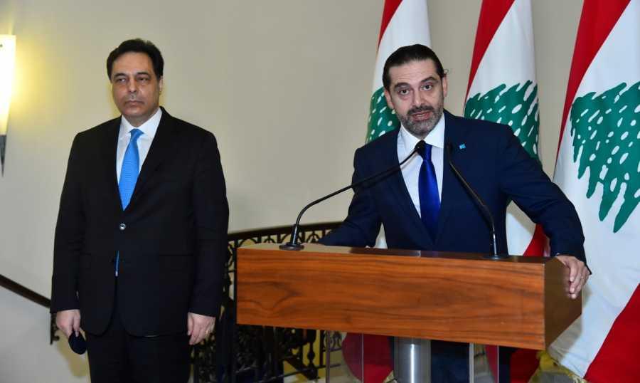 الحريري في السراي متضامنا مع دياب: رئاسة الحكومة ليست للابتزاز ولن نقبل بتخطّي الدستور