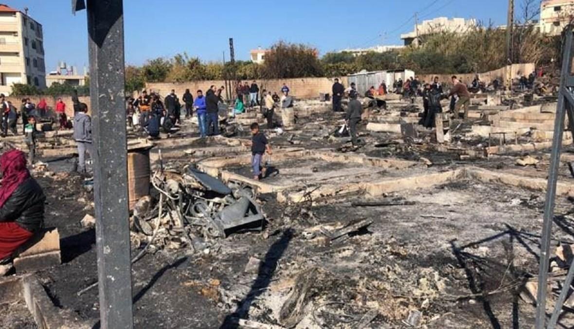 لبنان... تشريد 700 سوري بعد حريق مخيم للنازحين شمال البلاد