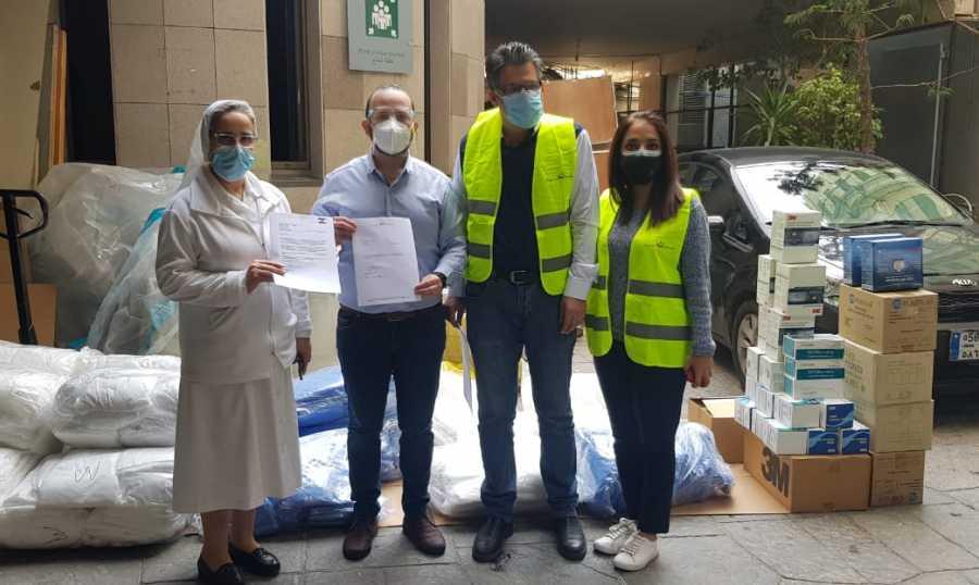 نورج قدمت معدات وألبسة واقية الى مستشفى راهبات الوردية-الجميزة