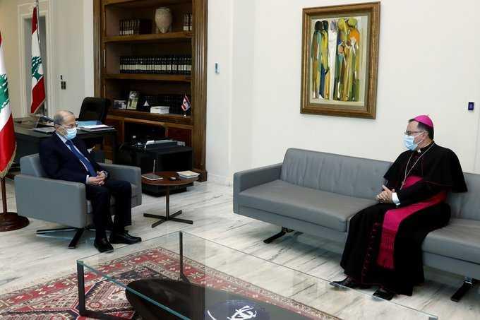 رحلة البابا الى العراق وزيارة لبنان بين عون وسبيتري السفير البابوي: همنا الحكومة والإصلاحات ومكافحة الفساد
