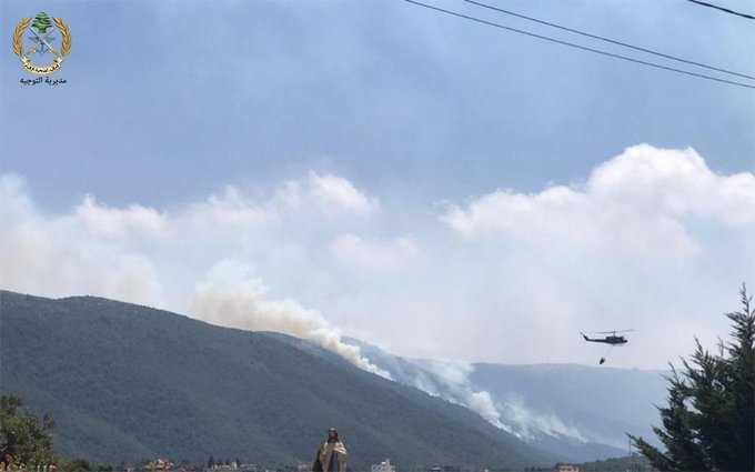 طوافتان تابعتان للجيش باشرتا صباحا إهماد الحريق شمالا