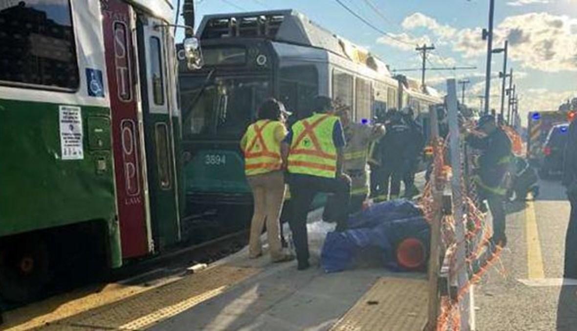 إصابة 23 شخصاً في حادث تصادم قطارين في بوسطن الأميركية
