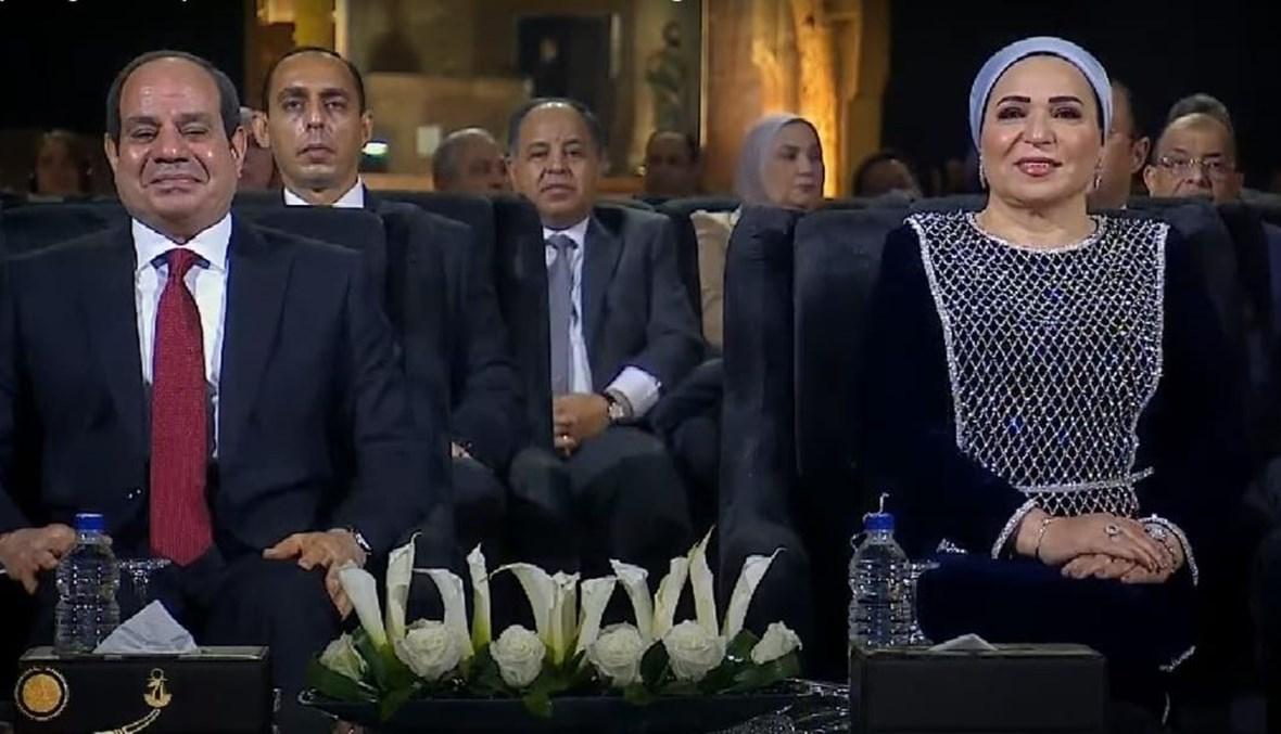 الألعاب النارية زيّنت سماء الأقصر في ختام حفل افتتاح "طريق الكباش" بحضور السيسي