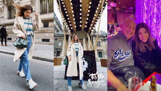 نانسي عجرم في صورة عفوية مع زوجها من فرنسا