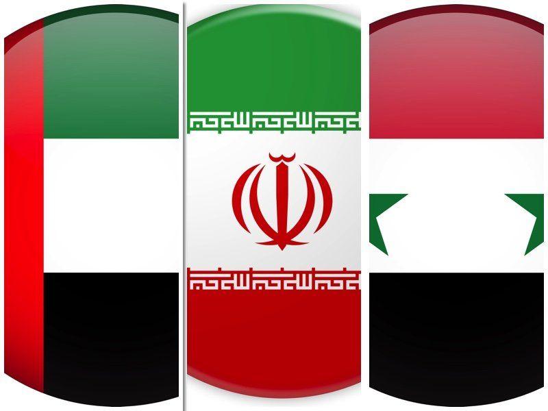 مستشار الأمن القومي الإماراتي طحنون بن زايد ووزير الخارجية السوري فيصل المقداد "سيزوران" طهران