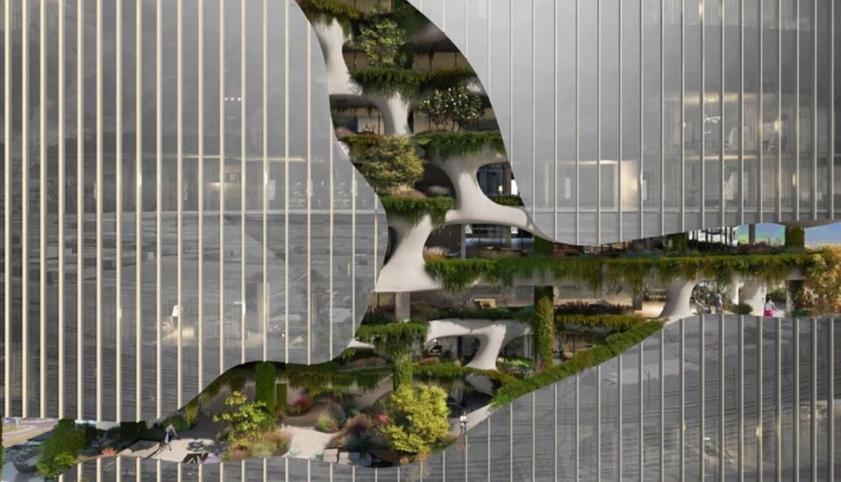 تصميم جديد من نوعه... مبنى زجاجي يحتوي على مسار للمشي لمسافات طويلة