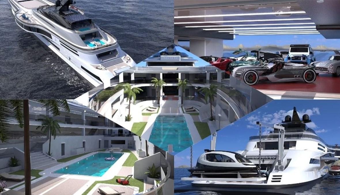 بمهبطين للطائرات و5 طوابق ومرأب لـ6 سيارات... شركة إيطالية تصمم أكبر يخت في العالم