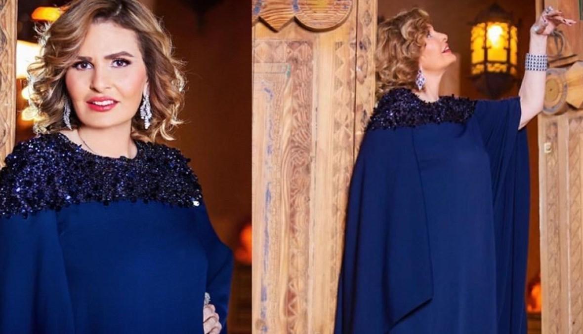 النجمة المصريّة يسرا بالأزرق الملكي من كارولينا هيريرا