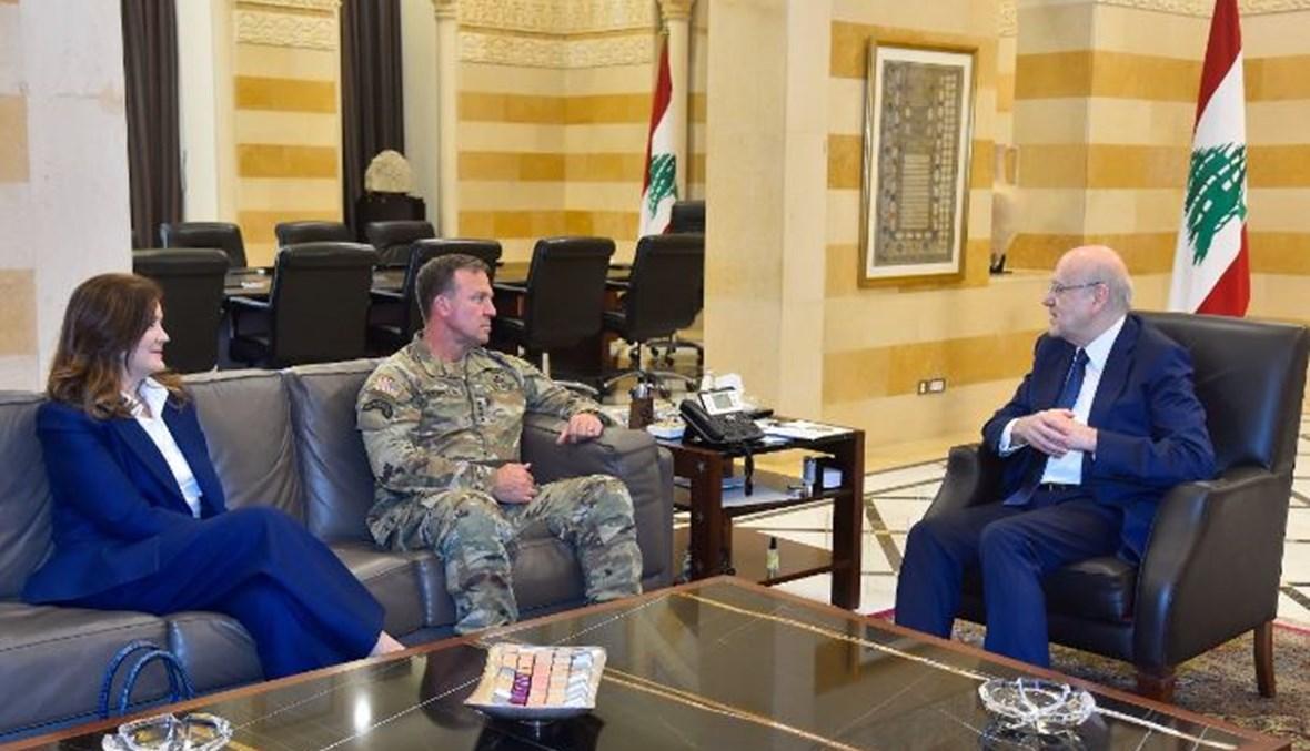 ميقاتي استقبل القائد الجديد للقيادة الوسطى الأميركية في حضور شيا