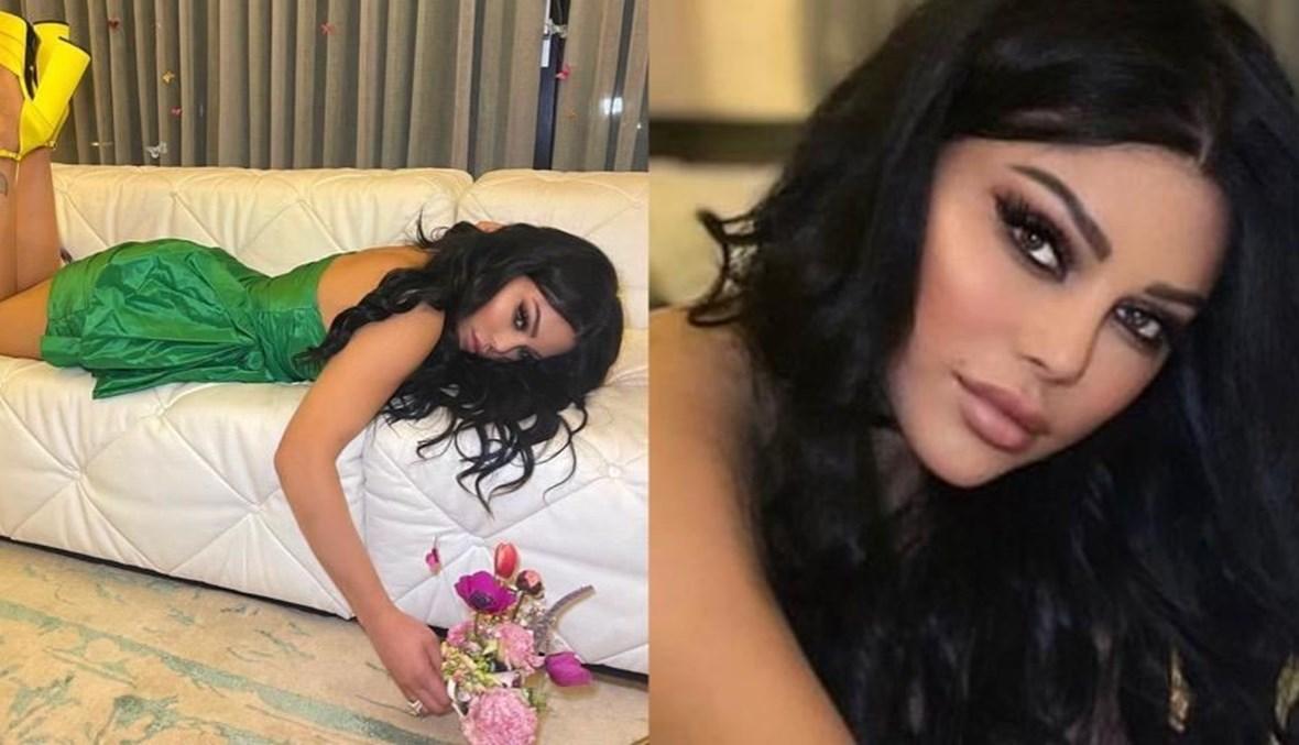 هيفاء في جلسة تصوير خاصّة بفستان من أوسكار دي لارينتا