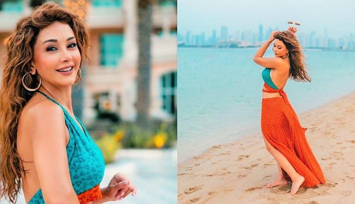 كاريس بشار بإطلالة صيفيّة منعشة على شواطئ دبي