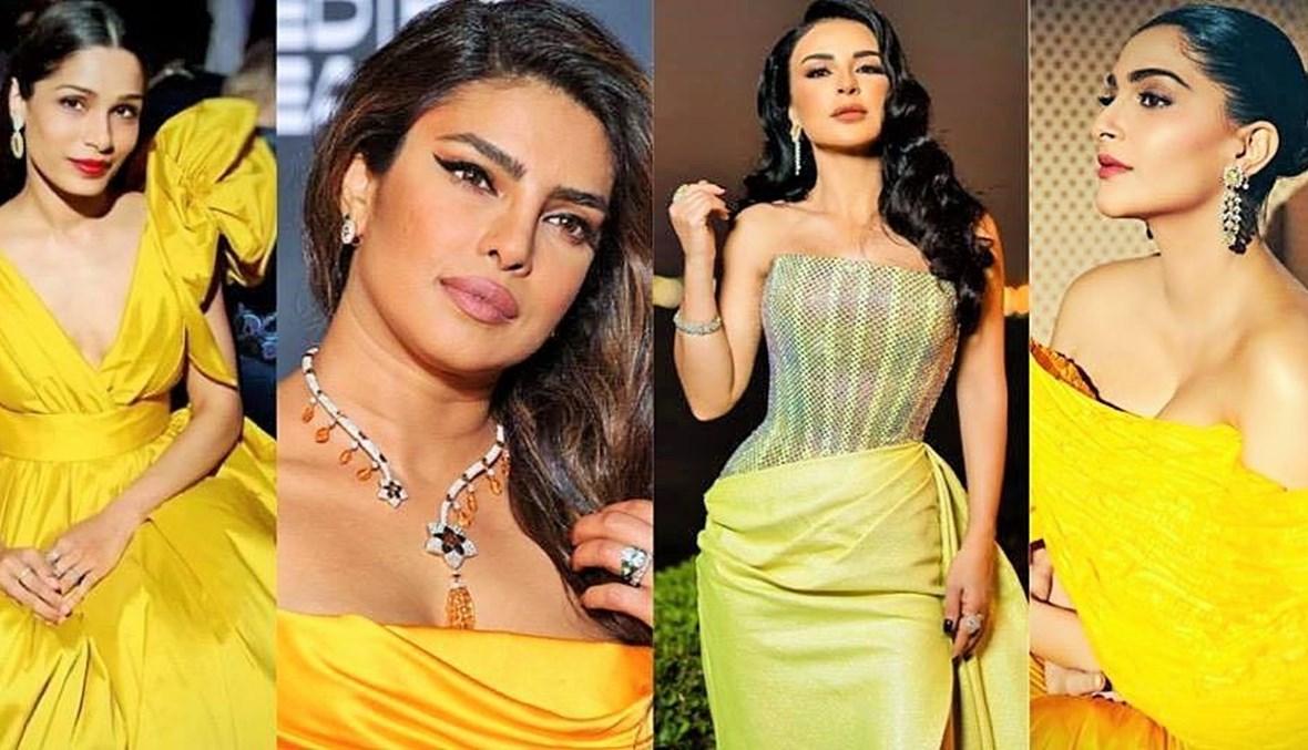 ماغي بو غصن وبريانكا شوبرا وسونام كابور وفريدا بينتو بالأصفر من توقيع لبنانيين 