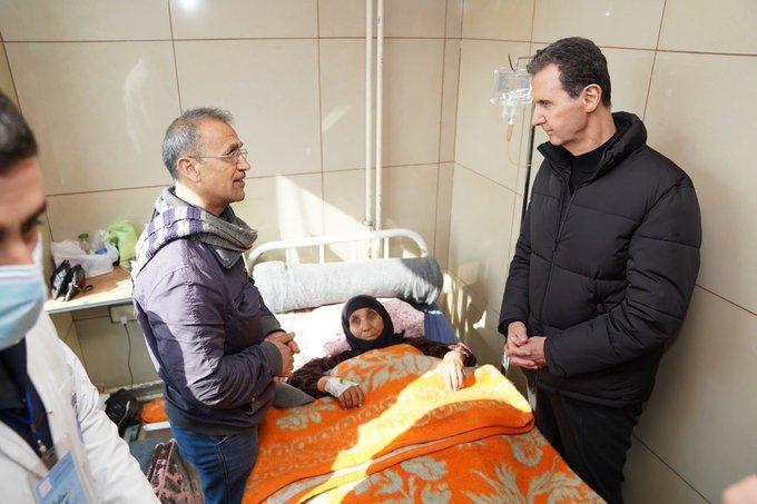 سوريا تعلن المناطق المتضررة "مناطق منكوبة".. والأسد يزور مستشفى بحلب أول زيارة معلنة للأسد إلى المناطق التي ضربها الزلزال