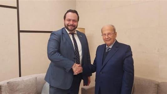 الرئيس السابق ميشال عون عرض مع نائب أوروربي لأزمة النازحين السوريين