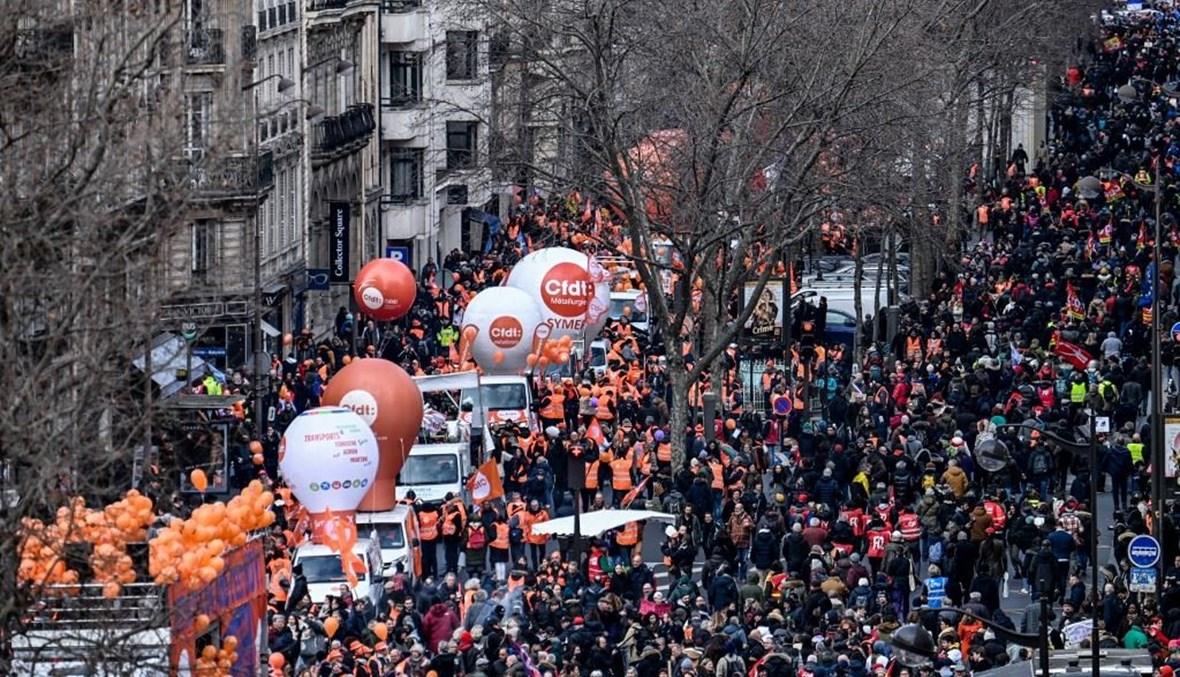 فرنسا... 1,28 مليون متظاهر احتجاجاً على تعديل قانون التقاعد