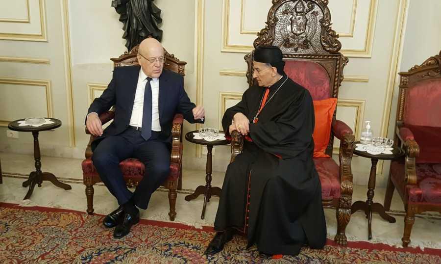 ميقاتي في بكركي للقاء البطريرك الراعي: ربيع لبنان بات قريباً وليتفضّلوا وينتخبوا رئيساً لأنّه باب الخلاص