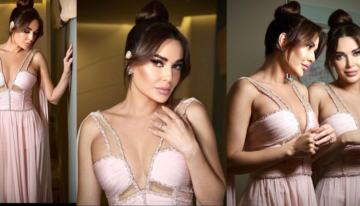 سيرين عبد النّور كالنّسمة الرّقيقة في فستان طوني ورد