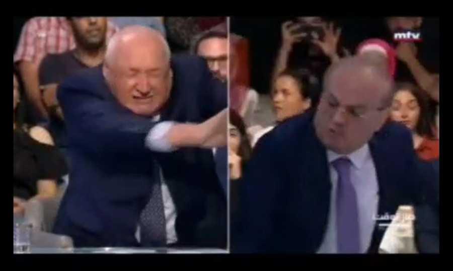 اشتباك وتضارب بالأيدي بين وهاب وسيمون ابو فاضل على الهواء مباشرة
