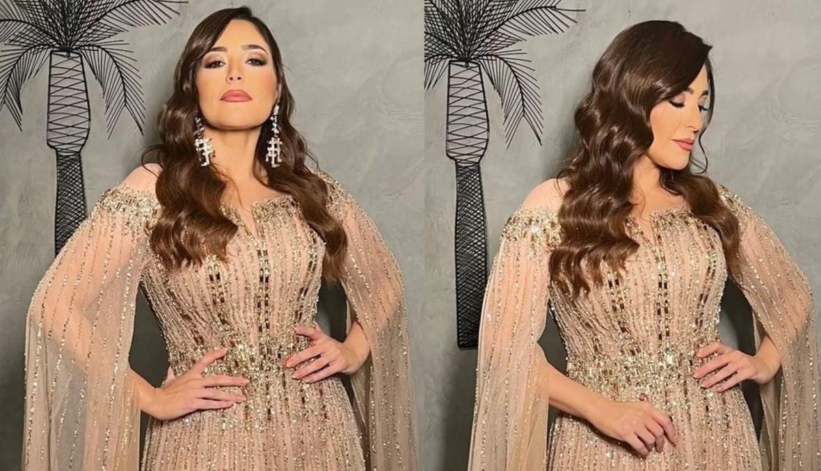 عبير نعمة بفستان لافت من توقيع زياد نكد... كثافة تطريز مشعّة