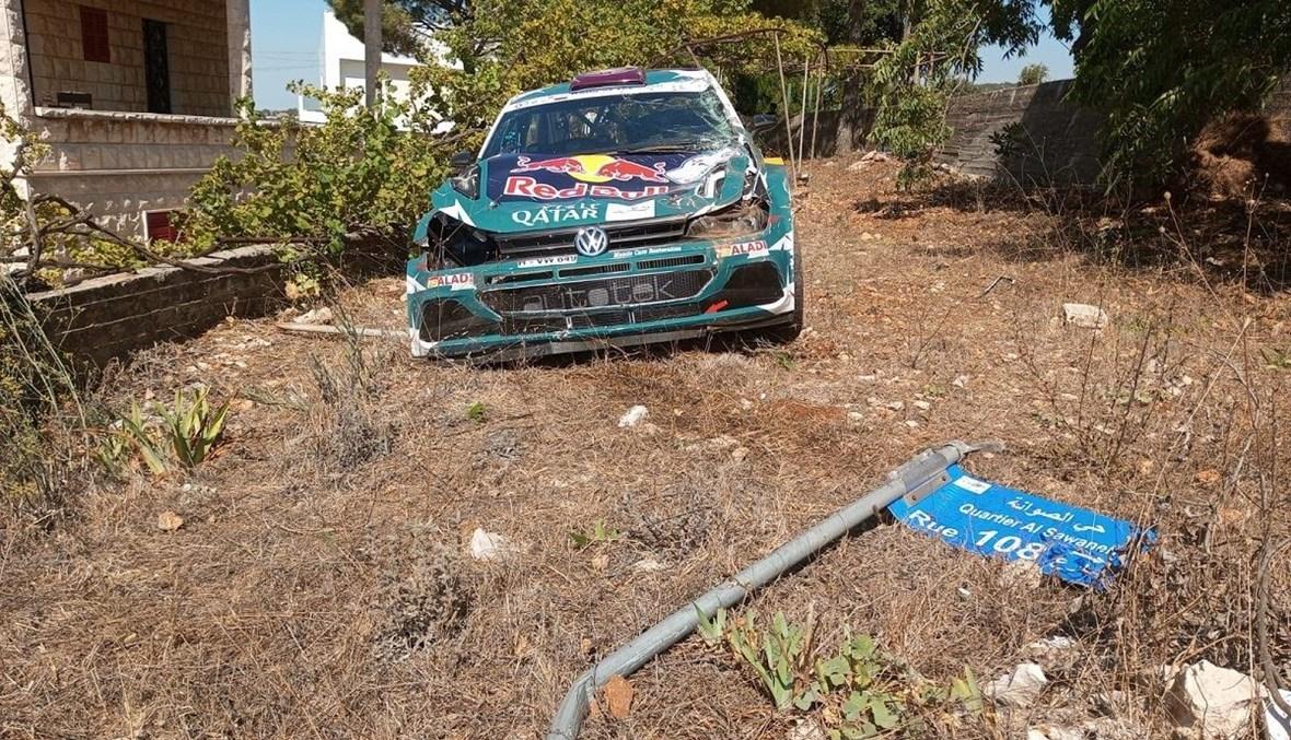 بالفيديو- ناصر العطية يتعرّض لحادث خطير في رالي لبنان