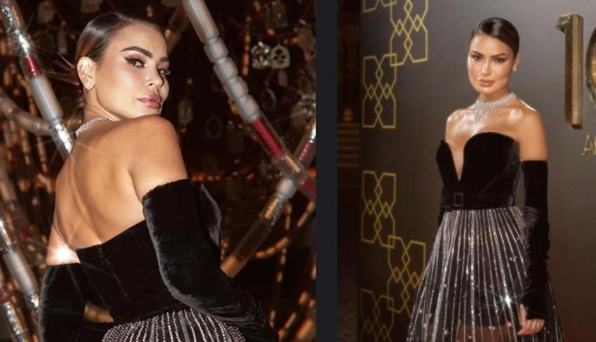 مصمّمة المجوهرات مريم الأبيض بفستانٍ مبهر من زهير مراد