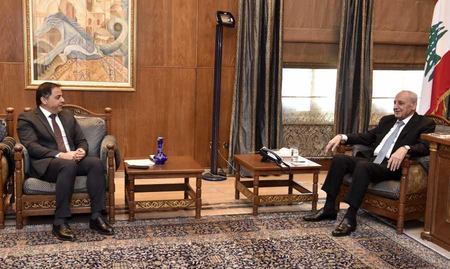 الرئيس بري تابع تطورات الاوضاع الشامي والنائبين سجيع عطية ووائل ابو فاعور ومنصوري