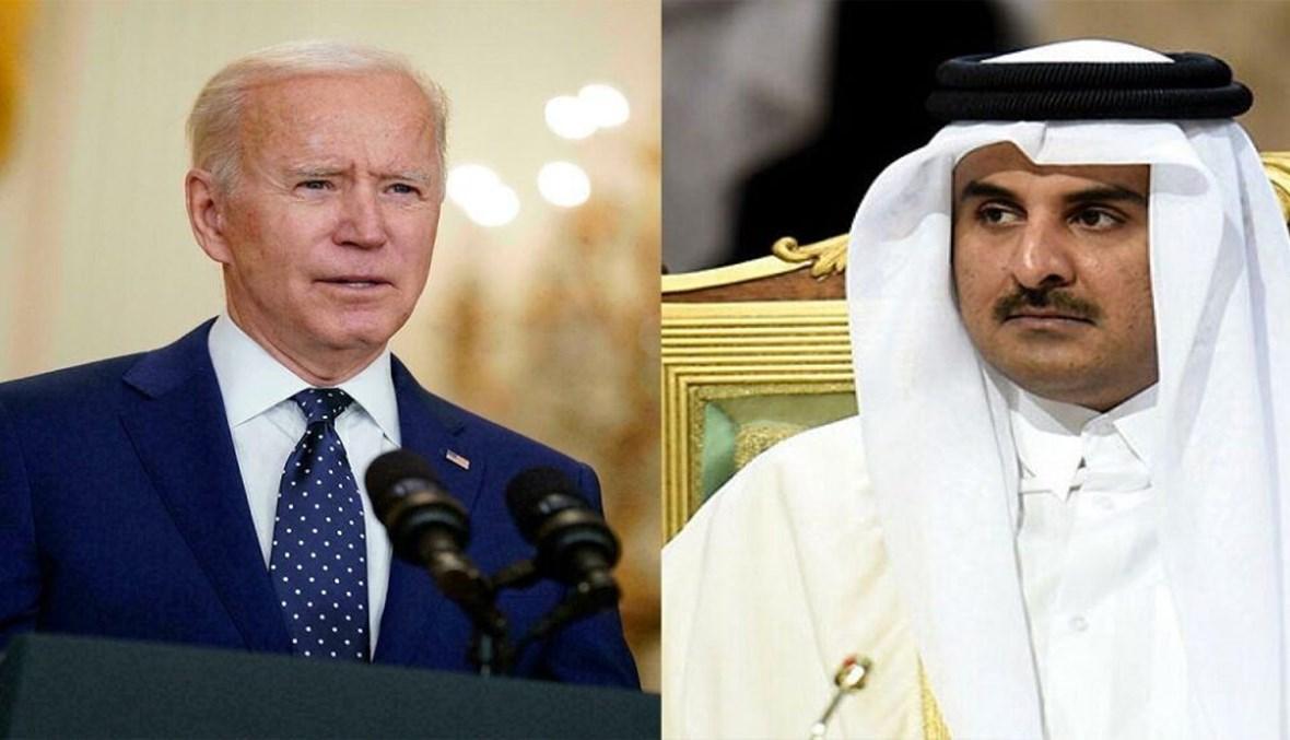 أمير قطر بحث مع بايدن تطورات غزة