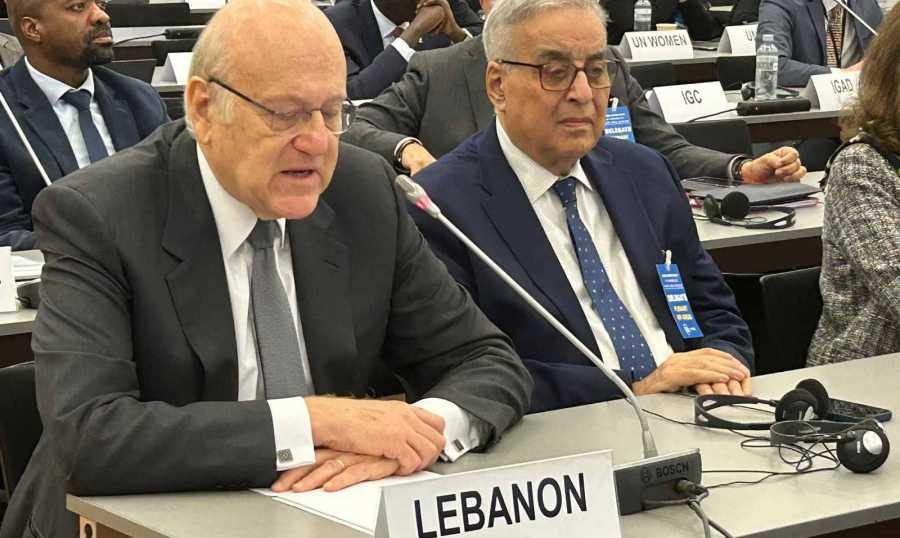 ميقاتي من جنيف: اللبنانيون متّحدون على مطالبة المجتمع الدولي بحلّ قضيّة النازحين
