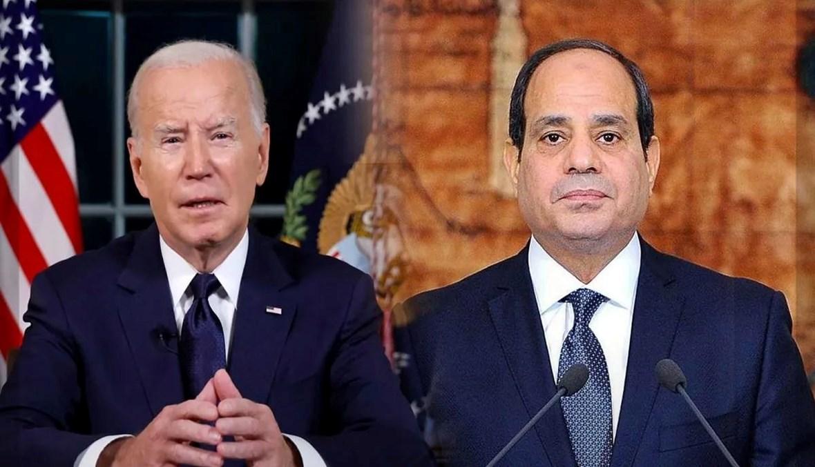 السيسي وبايدن يبحثان تطورات المفاوضات بشأن هدنة غزة