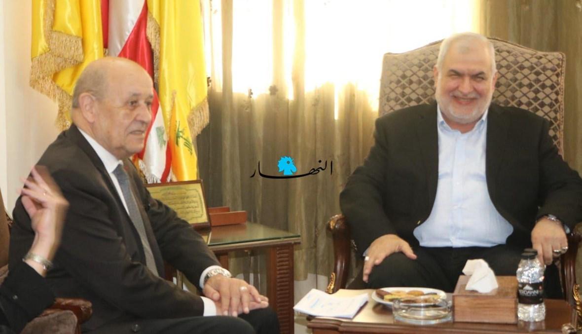 لودريان يستكمل جولته بلقاء مع محمد رعد في حارة حريك (صور)