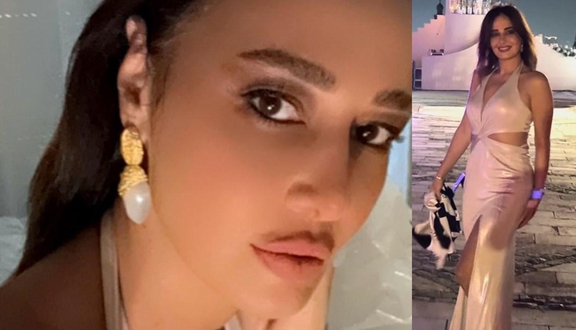 حلا شيحة بفستان مغرٍ بعد عودتها وخلع الحجاب 