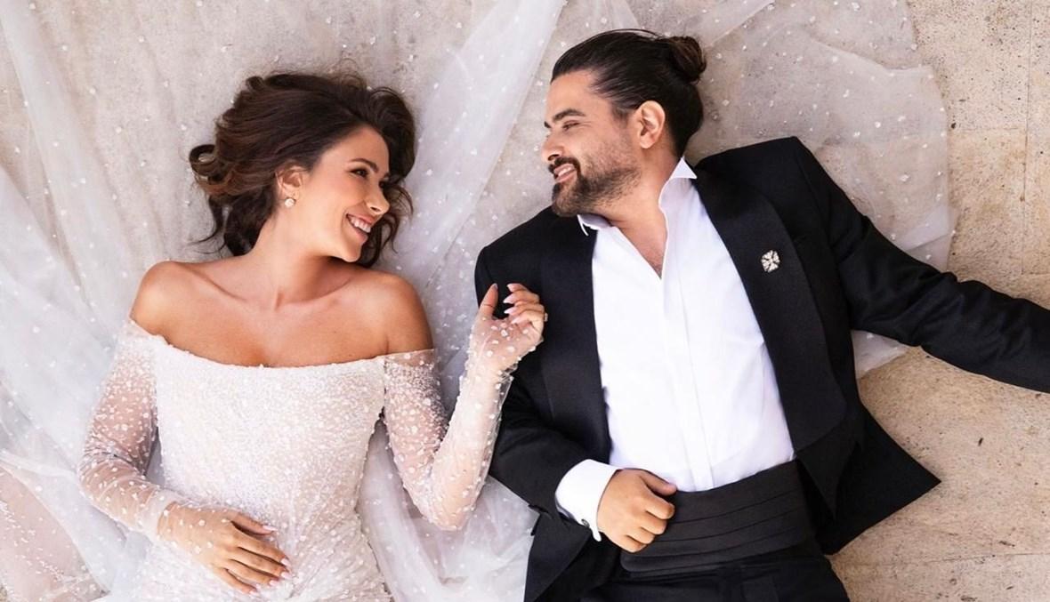 دانييلا رحمة وناصيف زيتون ينشران صور زفافهما المنتظرة وأناقتهما راقية جداً