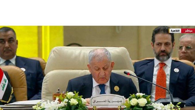 الرئيس العراقي: نرفض بشدة أي محاولة لإيجاد مكان بديل للفلسطينيين