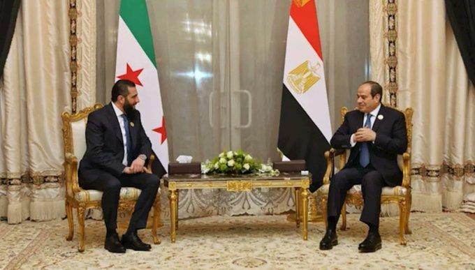 السيسي يلتقي الشرع ويدعو لعملية سياسية تضم كل أطياف الشعب السوري