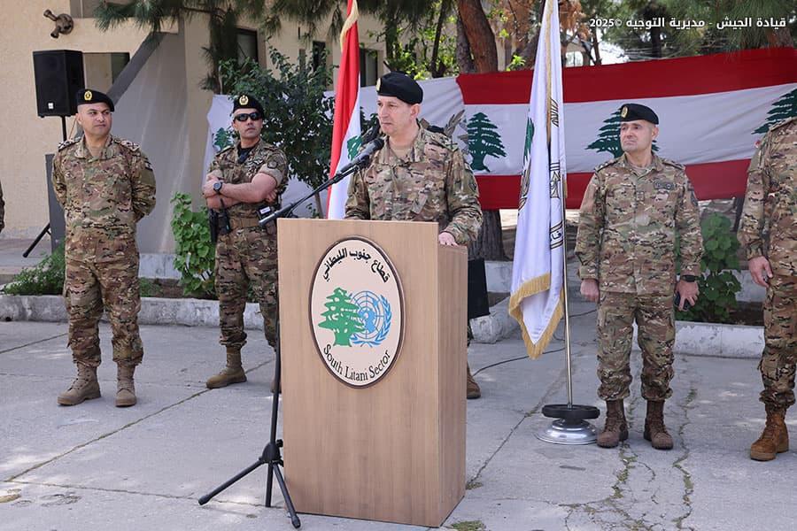 قائد الجيش: ملتزمون تنفيذ القرار 1701 واتفاق وقف إطلاق النار دون أي تباطؤ