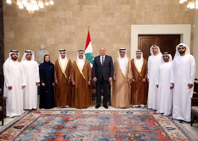 رئيس الجمهورية يشكر بن زايد: زيارة البعثة تجسيد لنتائج القمة اللبنانية-الإماراتية
