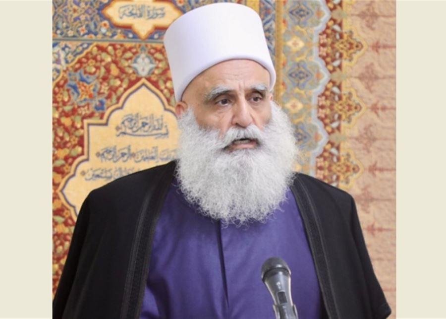 رسالة مفتوحة من شيخ العقل لرؤساء وملوك الدول الراعية والمؤثرة في وضع سوريا