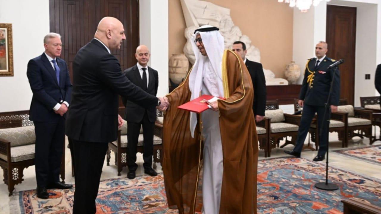 بعد تقديم الكعبي اوراق اعتماده للرئيس عون.. هذا ما أعلنته السفارة الاماراتية!