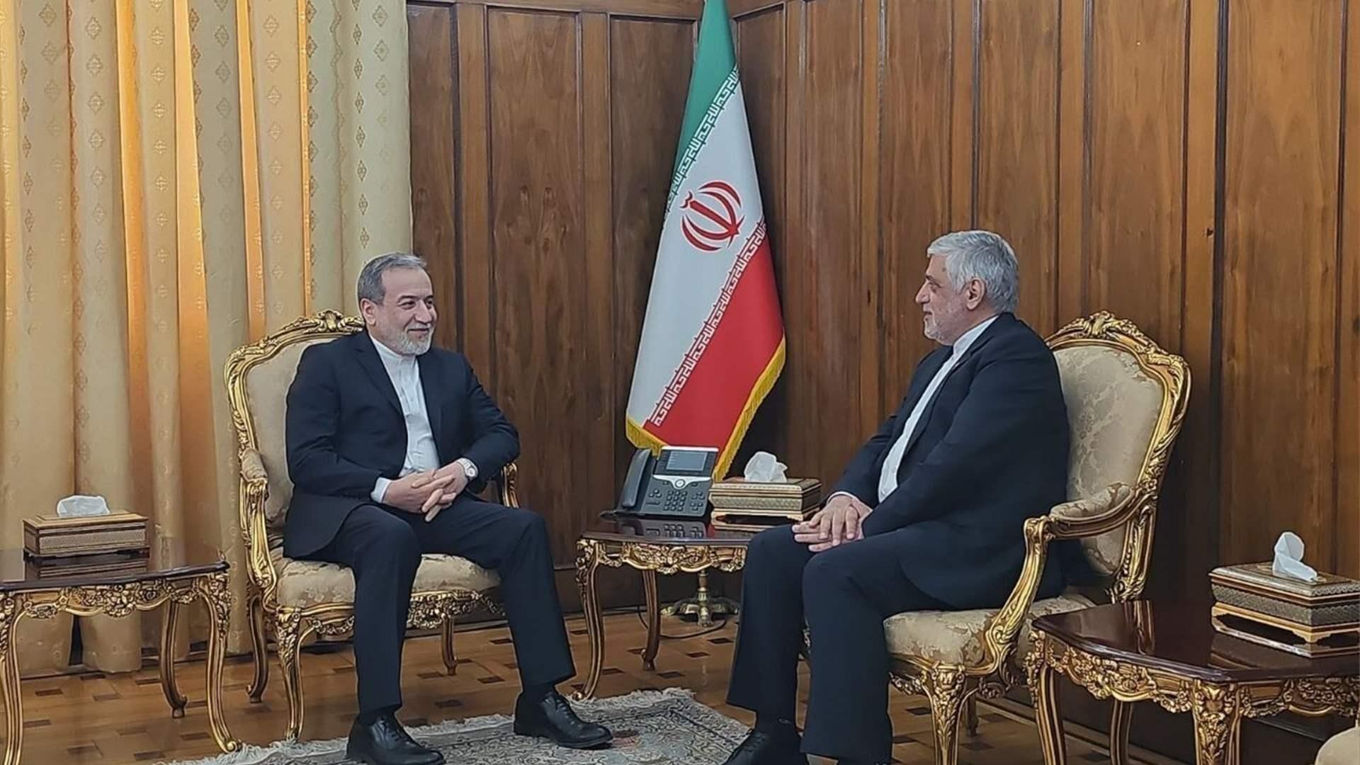 السفير الإيراني الجديد لدى لبنان يلتقي عراقجي قبيل توجهه إلى بيروت