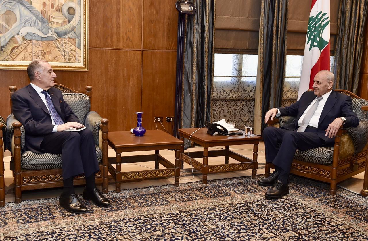 بري يدعو الى جلسة مشتركة للجان النيابية.. ويستقبل غابريال وماغرو