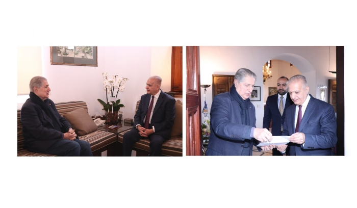 الرئيس أمين الجميّل يعرض التطورات مع وزير خارجية العراق السابق محمد الحكيم