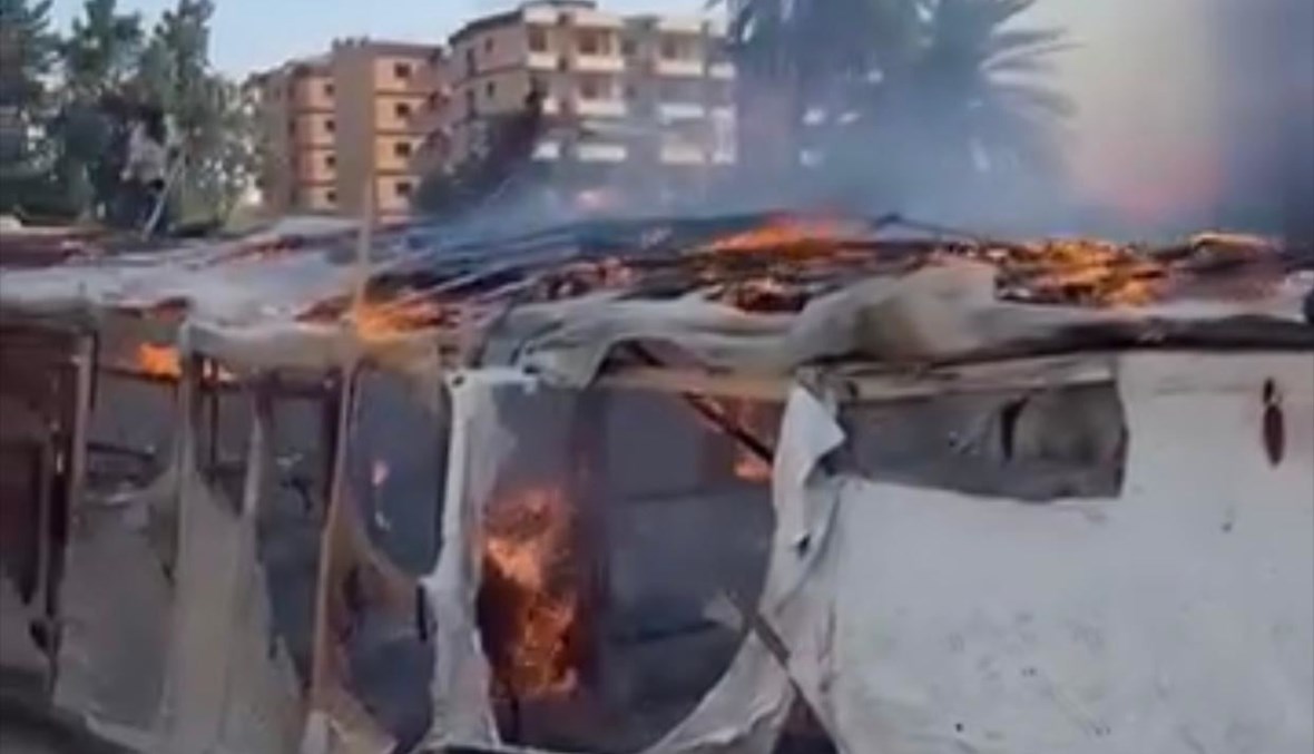 حريق يلتهم خيماً للاجئين السوريين في المنية